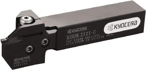 Kyocera - KGD, External, Right Hand, 25mm Max Depth of Cut, 4 to 5mm Groove Width, Indexable Grooving Tool Holder - Multiple Insert Compatibility, 32mm Shank Height, 32mm Shank Width, 175mm OAL - A1 Tooling