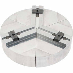 Abbott Workholding Products - 10" Max Chuck Capacity, Tongue & Groove Interface, Round Soft Lathe Chuck Jaw - 3 Jaw, Aluminum, 40mm Btw Mount Hole Ctrs, 10" Wide, 2" High, 12mm Groove, 12mm Fastener - A1 Tooling