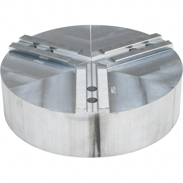 Abbott Workholding Products - 15" Max Chuck Capacity, 1.5mm x 60° Serrated Interface, Round Soft Lathe Chuck Jaw - 3 Jaw, Aluminum, 1.6929" Btw Mount Hole Ctrs, 15" Wide, 4" High, 20mm Fastener - A1 Tooling