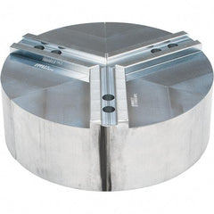 Abbott Workholding Products - 12" Max Chuck Capacity, 1.5mm x 60° Serrated Interface, Round Soft Lathe Chuck Jaw - 3 Jaw, Aluminum, 1.1811" Btw Mount Hole Ctrs, 12" Wide, 4" High, 16mm Fastener - A1 Tooling