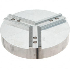 Abbott Workholding Products - 12" Max Chuck Capacity, 1.5mm x 60° Serrated Interface, Round Soft Lathe Chuck Jaw - 3 Jaw, Aluminum, 1.1811" Btw Mount Hole Ctrs, 12" Wide, 2" High, 16mm Fastener - A1 Tooling