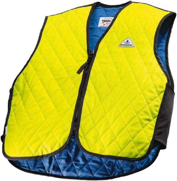 Techniche - Size S, High Visibility Lime Cooling Vest - Zipper Front, Nylon, HyperKewl - A1 Tooling