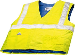 Techniche - Size L/XL, High Visibility Lime Cooling Vest - Hook & Loop Front, Polyester, HyperKewl - A1 Tooling