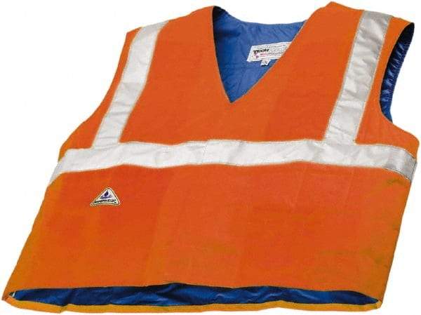 Techniche - Size L/XL, High Visibility Orange Cooling Vest - Hook & Loop Front, Polyester, HyperKewl - A1 Tooling