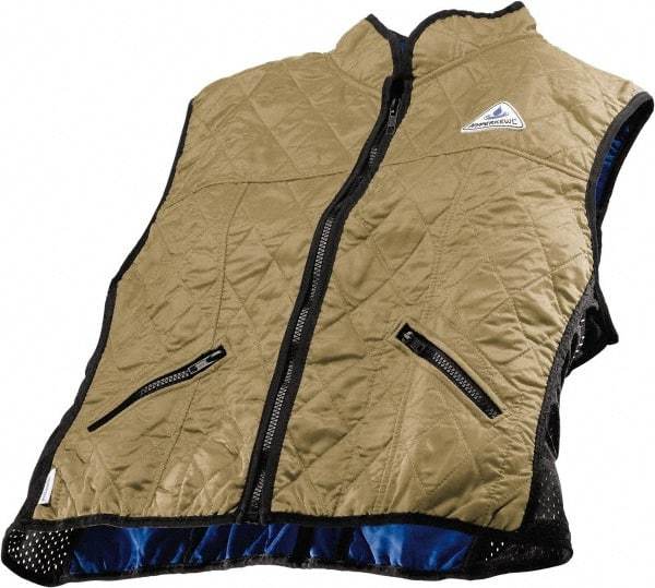 Techniche - Size 2XL, Khaki Cooling Vest - Zipper Front, Nylon, HyperKewl - A1 Tooling