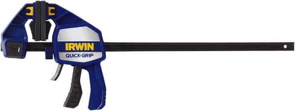 Irwin - 18" Capacity, 3-5/8" Throat Depth Carbon Steel Bar Clamp - 600 Lb Clamping Pressure, 682.63mm Max Spread - A1 Tooling