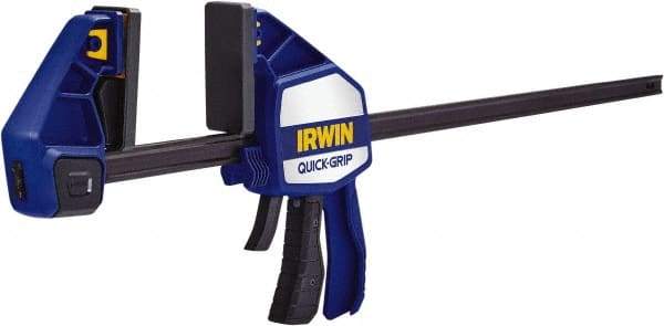 Irwin - 24" Capacity, 3-5/8" Throat Depth Carbon Steel Bar Clamp - 600 Lb Clamping Pressure, 835.03mm Max Spread - A1 Tooling