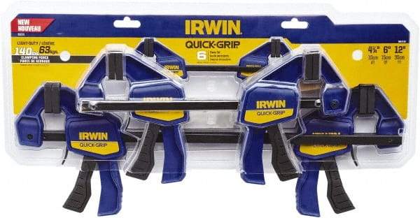 Irwin - 12" Capacity, 2-7/16" Throat Depth Carbon Steel Bar Clamp - Lb Clamping Pressure - A1 Tooling