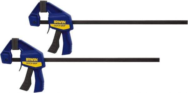 Irwin - 6" Capacity, 2-7/16" Throat Depth Carbon Steel Bar Clamp - 140 Lb Clamping Pressure, 13" OAL - A1 Tooling