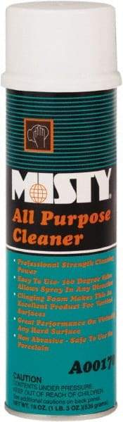 Misty - 20 oz Aerosol All-Purpose Cleaner - Foam, Ammonia, Mint - A1 Tooling