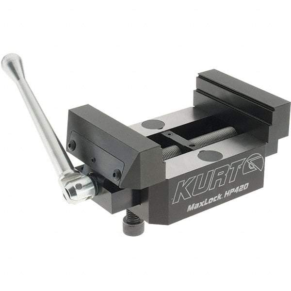 Kurt - 4" Jaw Width, 2.922" High x 5" Long x 4" Wide Vise - For Use with 5 Axis Workholding Systems - A1 Tooling