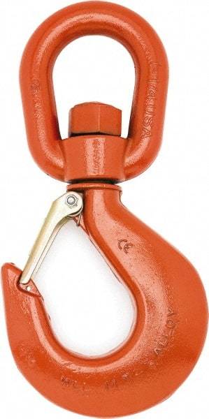 Campbell - #5 Hook, 3 Ton Capacity, Alloy Steel Swivel Hoist Hook - 8-1/4" Long x 4-1/8" Wide - A1 Tooling