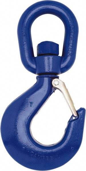 Campbell - #7 Hook, 3 Ton Capacity, Carbon Steel Swivel Hoist Hook - 9-17/32" Long x 5-1/32" Wide - A1 Tooling