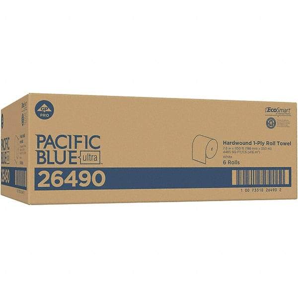 Georgia Pacific - Hard Roll of 1 Ply White Paper Towels - 7-7/8" Wide, 1,150' Roll Length - A1 Tooling