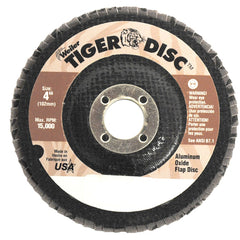 ‎4-1/2″ Tiger Disc Abrasive Flap Disc, Flat, Phenolic Backing, 40AO, 5/8″-11 UNC Nut - A1 Tooling