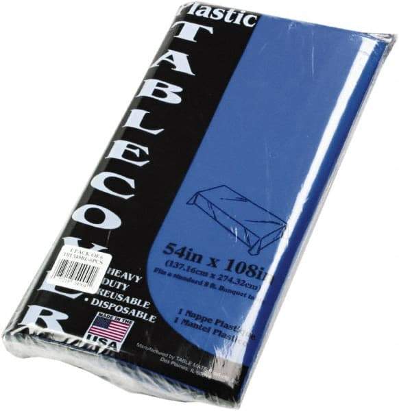 Tablemate Products - Table Set Rectangular Table Cover, Heavyweight Plastic, 54 x 108, Blue, 6/Pack - A1 Tooling