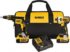 DeWALT - 20 Volt Cordless Tool Combination Kit - Includes Brushless Drywall Screwgun & 1/4" Brushless 3-Speed Impact Driver, Lithium-Ion Battery Included - A1 Tooling