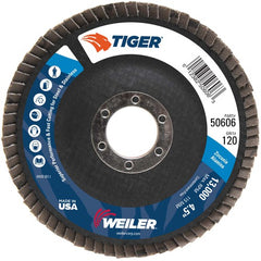 4-1/2″ Tiger Disc Abrasive Flap Disc, Angled, Phenolic Backing, 120Z, 7/8″ Arbor Hole - A1 Tooling