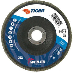 6″ Tiger Disc Abrasive Flap Disc, Angled, Phenolic Backing, 40Z, 7/8″ Arbor Hole - A1 Tooling