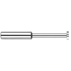 Woodruff Keyseat Cutter: 0.5″ Cut Dia, 0.125″ Cut Width, 1/2″ Shank Dia, Straight Tooth 4″ OAL, 8 Teeth, Solid Carbide