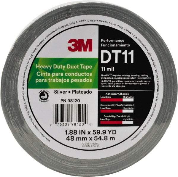 3M - 2" x 32m Black Duct Tape - 17 mil, Rubber Adhesive, Polyethylene Film Backing, Series DT17 - A1 Tooling