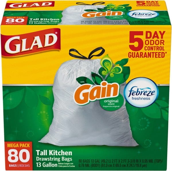 Glad - Pack of (80) 13 Gal 0.95 mil Household/Office Trash Bags - A1 Tooling