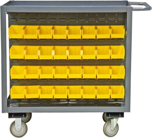 Durham - 1,200 Lb Capacity, 24" Wide x 36" Long x 36-1/8" High Service Cart - 2 Shelf, Steel, 2 Rigid/2 Swivel Casters - A1 Tooling