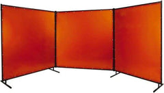 Steiner - 6' Wide x 6' High, 40mm Thickness, Transparent Vinyl Portable Welding Screen - Orange - A1 Tooling