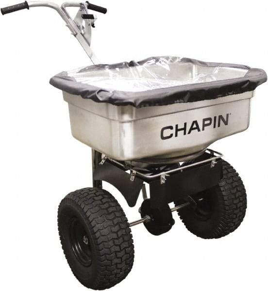 Chapin - 100 Lb Stainless Steel Walk Behind Broadcast Landscape Spreader - 14" Pneumatic Wheels - A1 Tooling