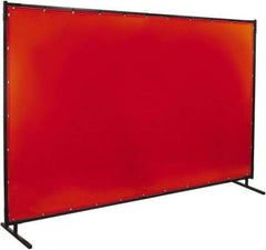 Steiner - 6' Wide x 10' High, 40mm Thickness, Transparent Vinyl Portable Welding Screen - Orange - A1 Tooling