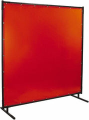 Steiner - 8' Wide x 8' High, 40mm Thickness, Transparent Vinyl Portable Welding Screen - Orange - A1 Tooling