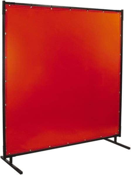 Steiner - 8' Wide x 8' High, 14mm Thickness, Transparent Vinyl Portable Welding Screen - Orange - A1 Tooling