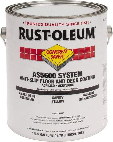 Rust-Oleum - 1 Gal Safety Yellow Gloss Finish Antislip Coating - 60 to 70 Sq Ft per Gal, Interior/Exterior - A1 Tooling