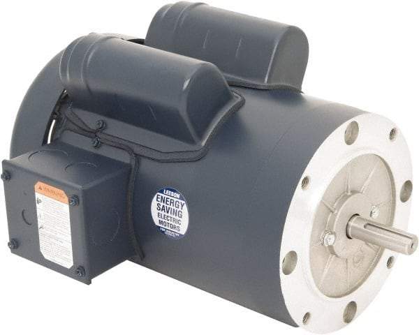 Leeson - 1-1/2 Max hp, 1,800 Max RPM, Capacitor Start Electric AC DC Motor - 115/230 V Input, Single Phase, 56C Frame, C-Face Mount, TEFC Enclosure - A1 Tooling