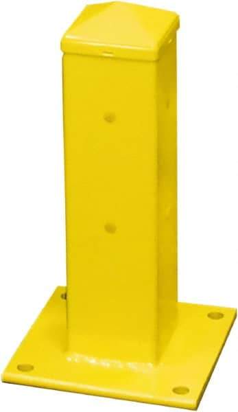 Hallowell - 18" High, Yellow Steel Post Protector - 7" Wide x 7" Long Mounting Plate, 13 Lb - A1 Tooling