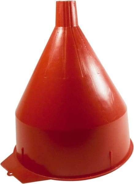 Funnel King - 6 Qt Capacity Polyethylene Funnel - 8-1/4" Mouth OD, 1-5/16" Tip OD, 1-5/8" Straight Spout, Red - A1 Tooling