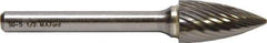 M.A. Ford - 1/2" Cut Diam, 1/4" Shank Diam, Tree Head Single Cut Burr - Carbide, Point End, 1" LOC, 7" OAL - A1 Tooling