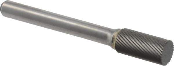 M.A. Ford - 3/8" Cut Diam, 1/4" Shank Diam, Cylinder Head Double Cut Burr - Carbide, Flat End, 3/4" LOC, 2-3/4" OAL - A1 Tooling