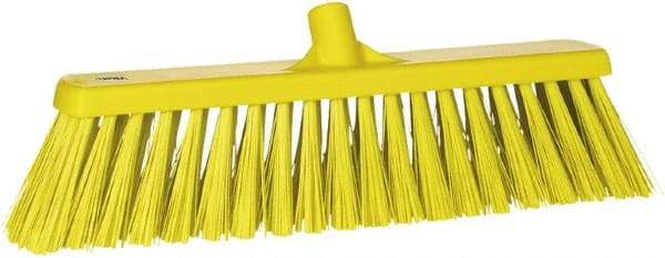 Vikan - 19" Heavy Duty Synthetic Push Broom - 2" Bristle Length, Plastic Block, European Threaded Handle Connection - A1 Tooling