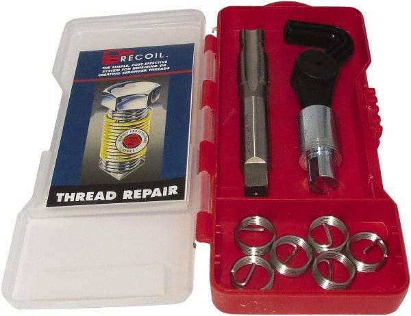 Recoil - 10 Inserts, M10x1.00 - M10x1.00 Internal Thread, M10x1.00, Stainless Steel, Thread Repair Kit - Includes Installation Tool and Tap - Exact Industrial Supply