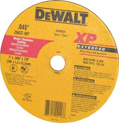 DeWALT - 7" 60 Grit Zirconia Alumina Cutoff Wheel - 0.045" Thick, 7/8" Arbor, 8,700 Max RPM, Use with Circular Saws - A1 Tooling