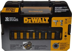 DeWALT - 10 Piece 3/8" Drive Thin Wall Deep Impact Socket Set - 6 Points, 5/16 to 3/4", Inch Measurement Standard - A1 Tooling