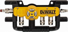 DeWALT - Aluminum Heavy Duty Quadraport Air Line Splitter with Regulator - 200 Max psi, 12-1/2" Long, 3/8 NPT Diam Inlet Fitting - A1 Tooling