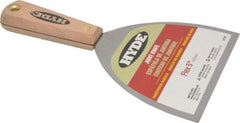 Hyde Tools - 5" Wide Steel Putty Knife - Flexible, Hardwood Handle, 8-1/4" OAL - A1 Tooling