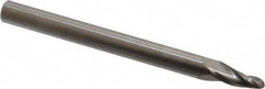 Onsrud - 1/8" Cutting Diam x 1/2" Length of Cut, 2 Flute, Upcut Spiral Router Bit - Uncoated, Right Hand Cut, Solid Carbide, 3" OAL x 1/4" Shank Diam, Ball End Taper - A1 Tooling