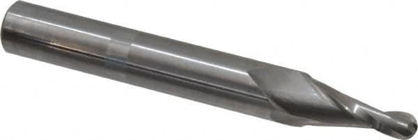 Onsrud - 1/4" Cutting Diam x 1" Length of Cut, 2 Flute, Upcut Spiral Router Bit - Uncoated, Right Hand Cut, Solid Carbide, 4" OAL x 1/2" Shank Diam, Ball End Taper - A1 Tooling