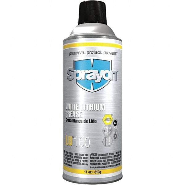 Sprayon - 11 oz Aerosol Lithium General Purpose Grease - Off White, 275°F Max Temp, NLGIG 2, - A1 Tooling