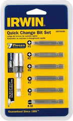 Irwin - 7 Piece, 1/4" Drive Screwdriver Drive Guide Set - #1 to #2 Phillips, 0.05 to 1/4" Hex, 1.27 to 10mm Hex, #1 & #2 Square Recess - A1 Tooling