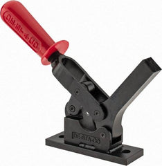 De-Sta-Co - 1,299 Lb Holding Capacity, Horizontal Handle, Manual Hold Down Toggle Clamp - 69° Handle Movement, 90° Bar Opening, Solid Bar, Flanged Base, Oxide Finish, Forged Alloy Steel - A1 Tooling