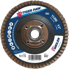 4 1/2″ × 5/8″-11-80 Grit - T27 Tiger Paw Zirc Flap Disc Phenolic Back - A1 Tooling